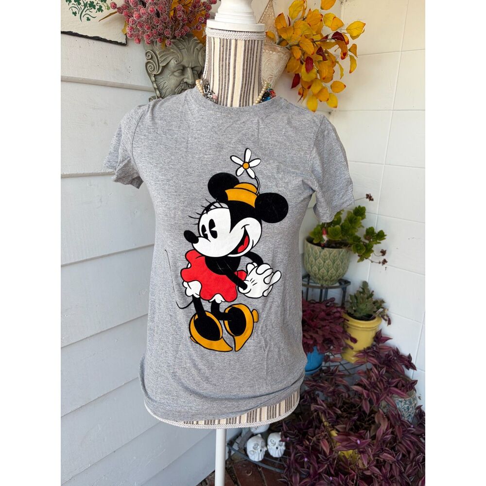 Vintage Flocked Minnie Mouse T-Shirt Size Small